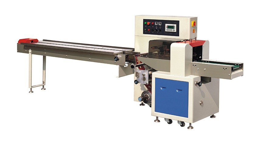 Горизонтальная упаковочная машина Hualian Machinery DXDZ-450XD NEW (H-75mm, bag L 130-450mm, толкатели S 400mm, рег. форм., транспортер на выходе)