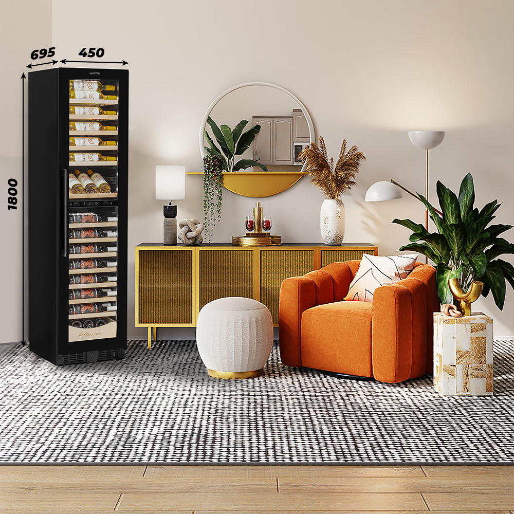Винный шкаф двухзонный Meyvel MV106-KBT2 (Slim)