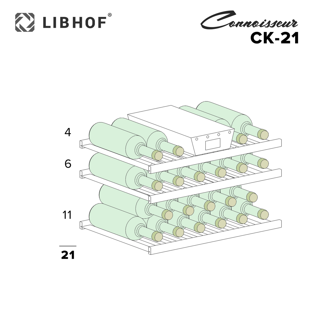 Встраиваемый винный шкаф Libhof CK-21 Black