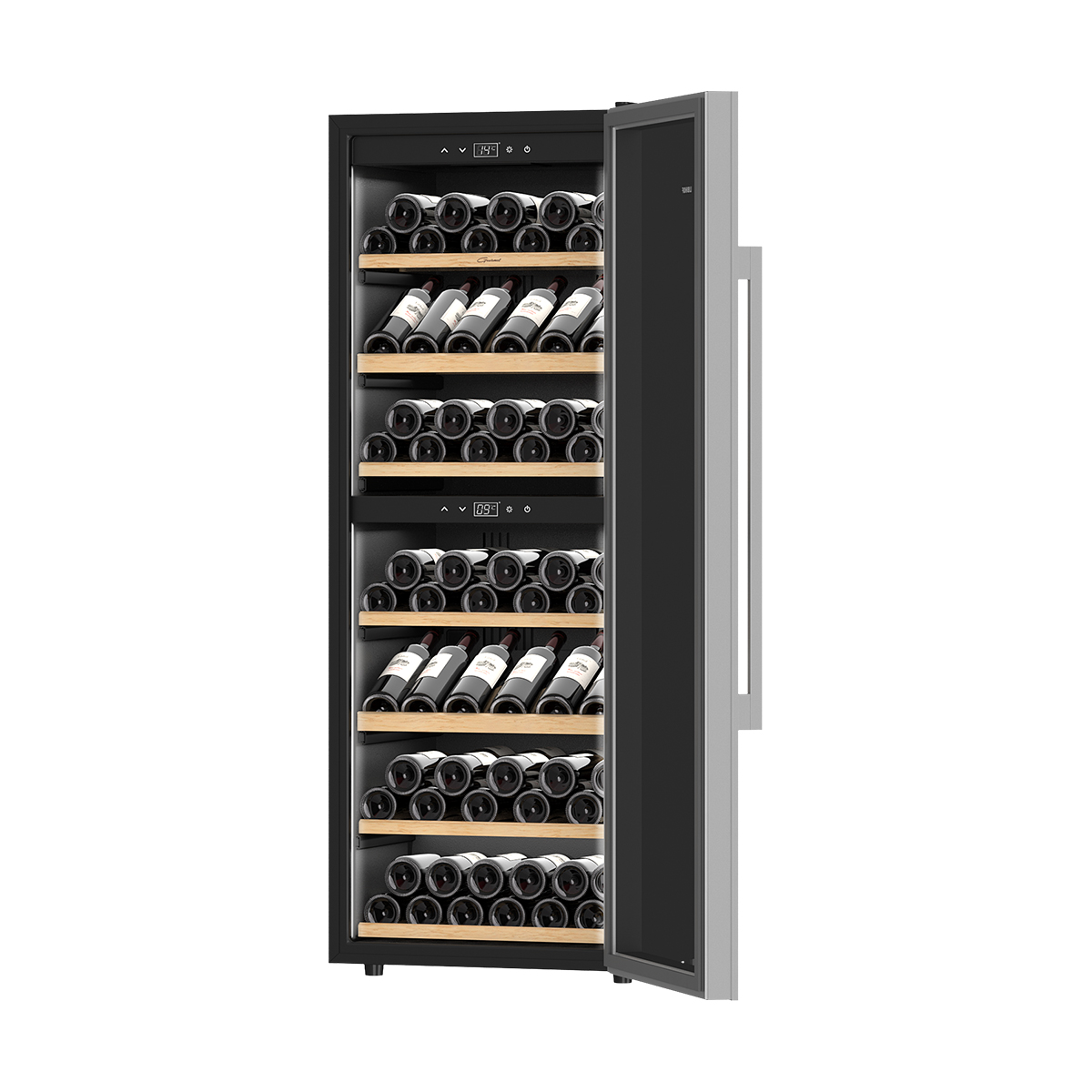 Винный шкаф двухзонный Libhof GQD-126 black