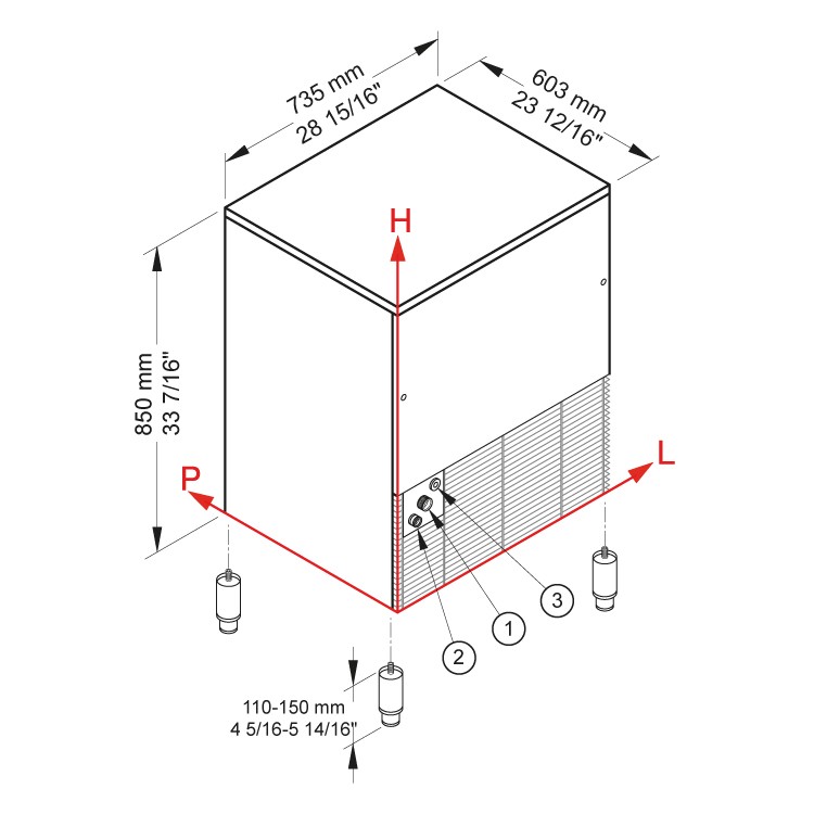 Льдогенератор (кубиковый лед, B-Qube 23 г) Brema CB 640A HC NEW B-QUBE DP