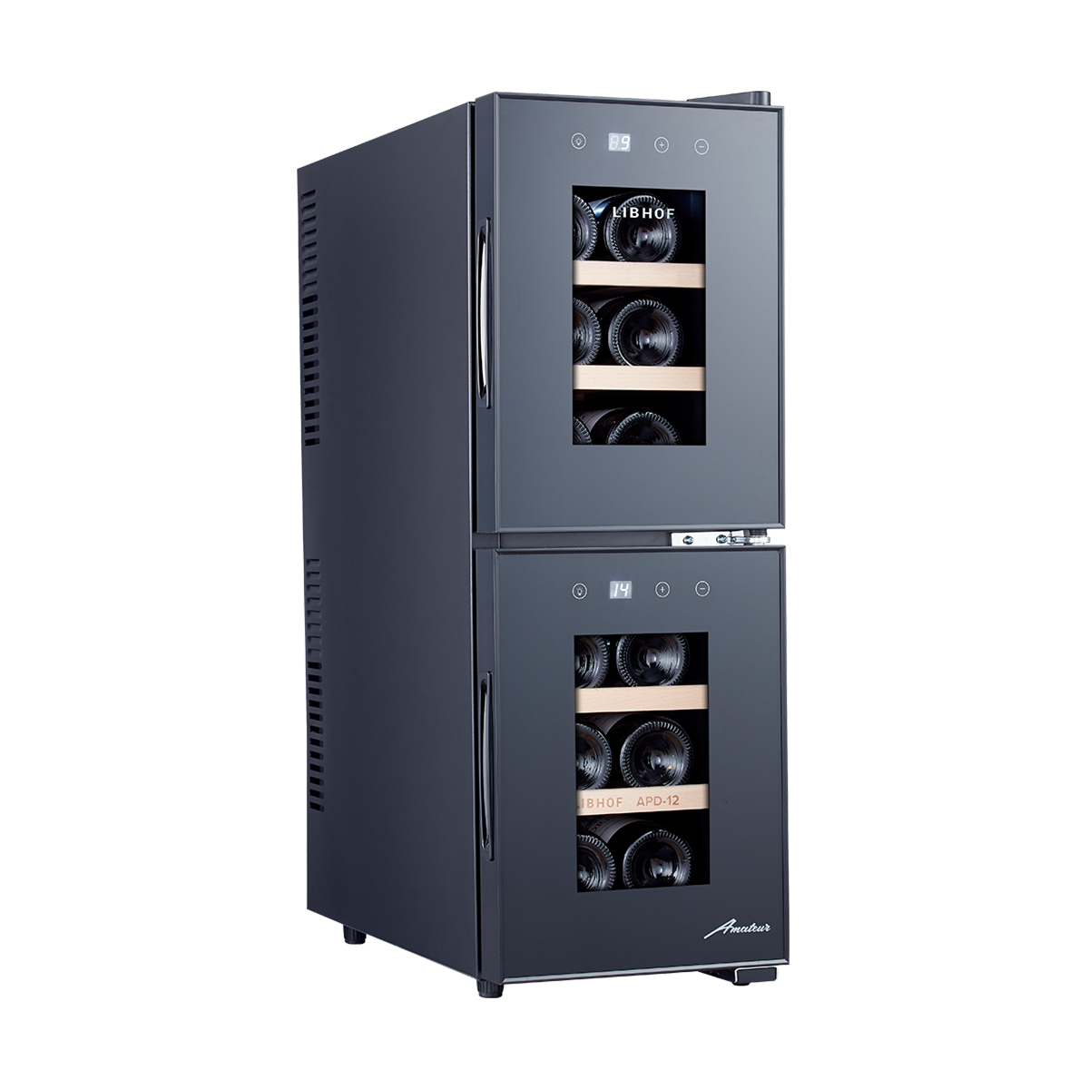 Винный шкаф двухзонный Libhof APD-12 black