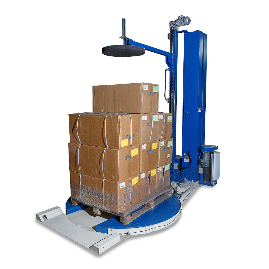 Паллетоупаковщик Hualian Machinery HL-1650FP с E-платформой Про (с моторизированной кареткой, с прижимом)