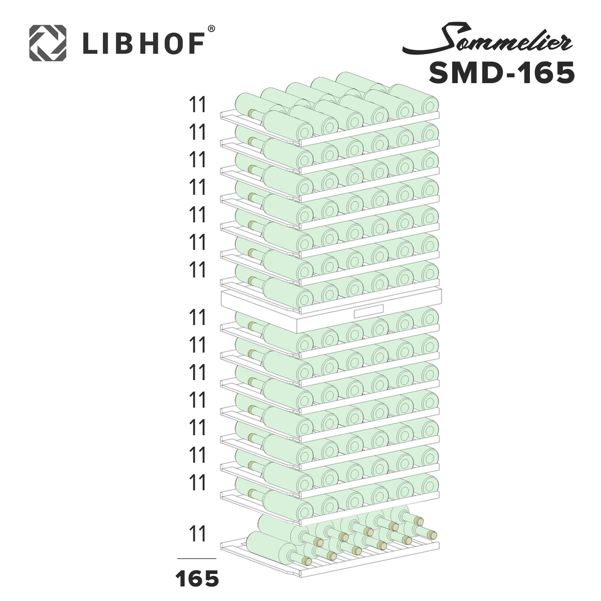 Встраиваемый винный шкаф Libhof SMD-165 silver