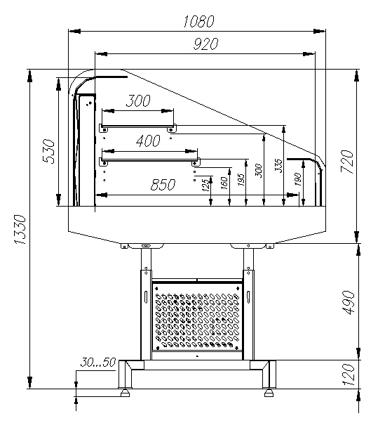 Холодильная витрина Полюс PF11-13 VM 1,25-2 (модуль правый) 9006 (FUDZI)