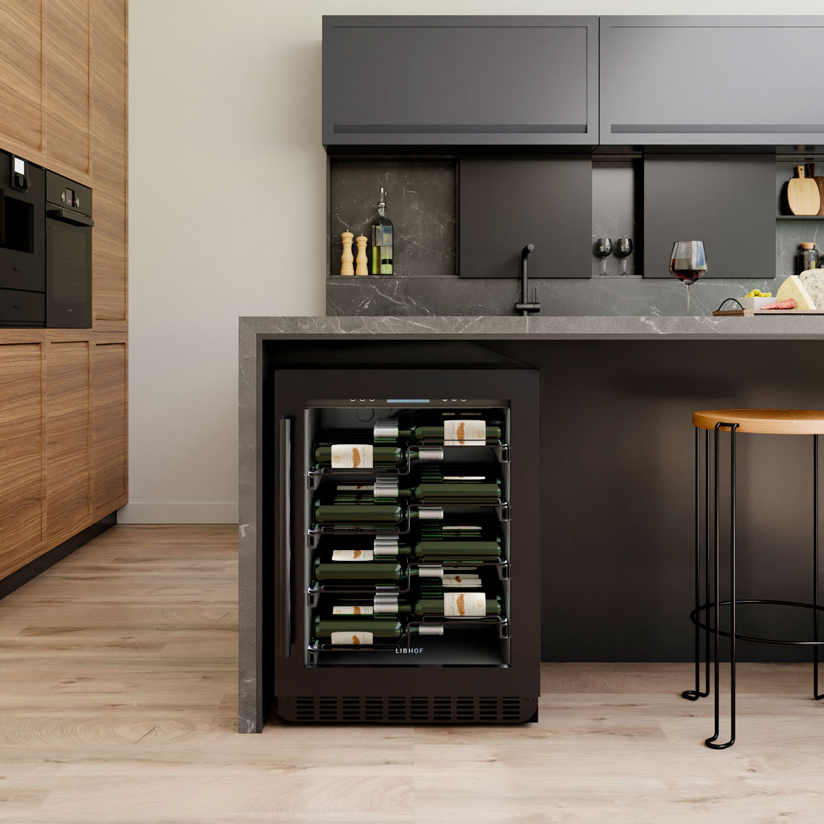 Винный шкаф монотемпературный Libhof EZ-36 black