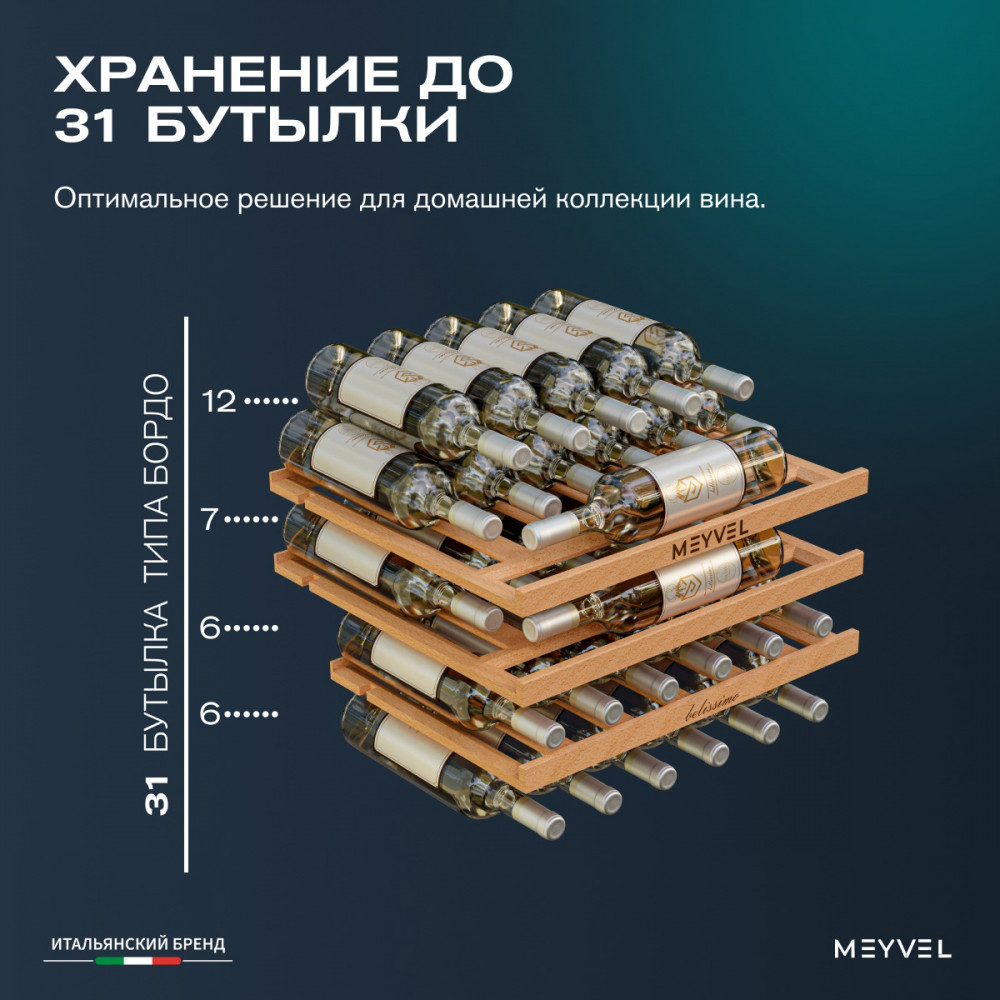 Встраиваемый винный шкаф Meyvel MV31PRO-KWB1