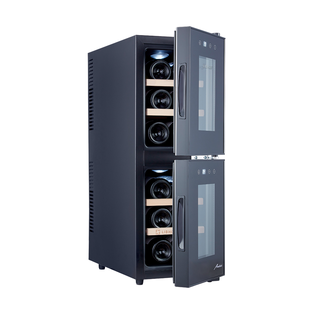Винный шкаф двухзонный Libhof APD-12 black