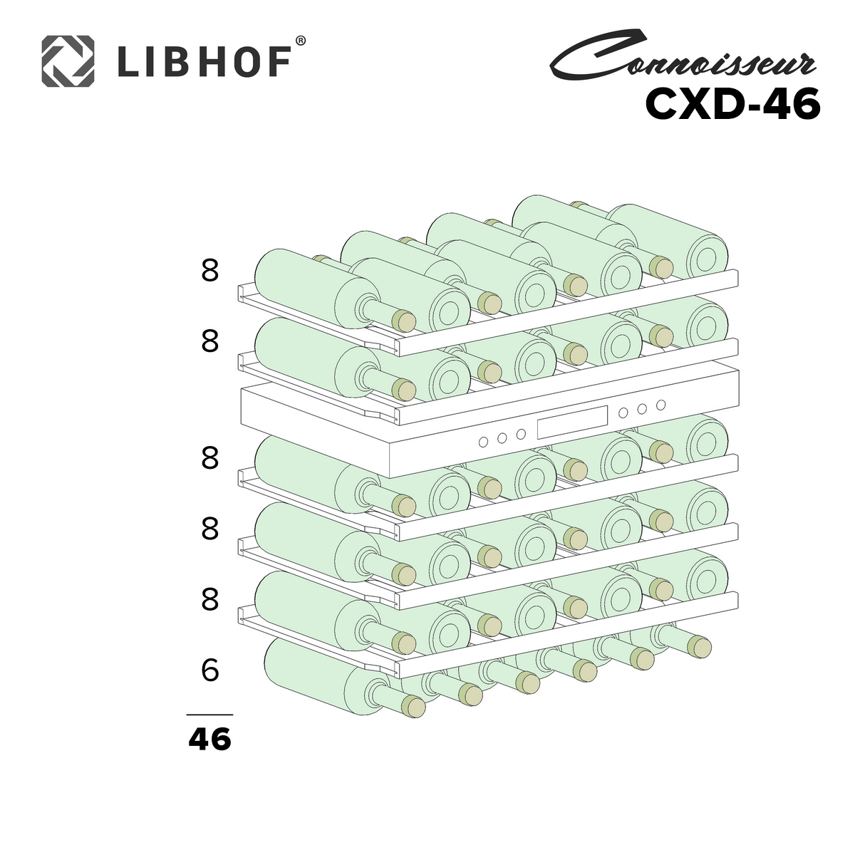 Встраиваемый винный шкаф Libhof CXD-46 Black