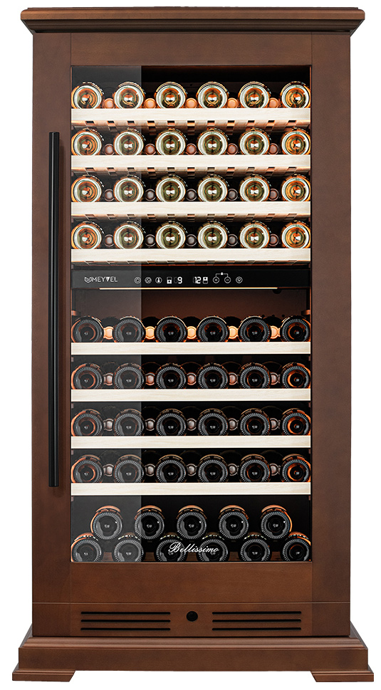 Винный шкаф двухзонный Meyvel MV99PRO-KBT2 (Итальянский орех)