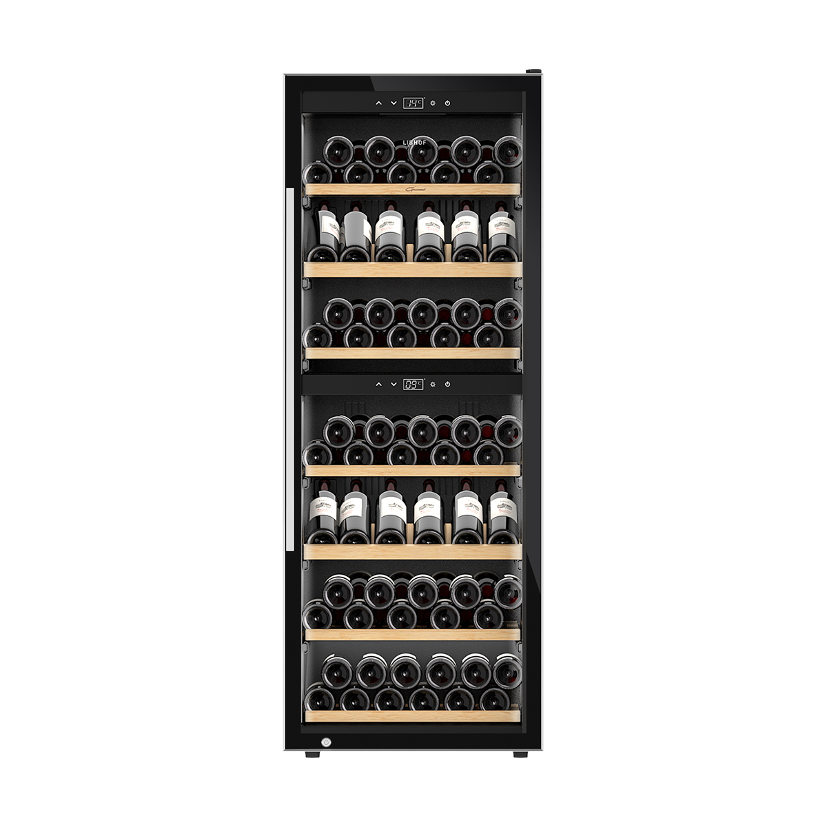 Винный шкаф двухзонный Libhof GQD-126 black