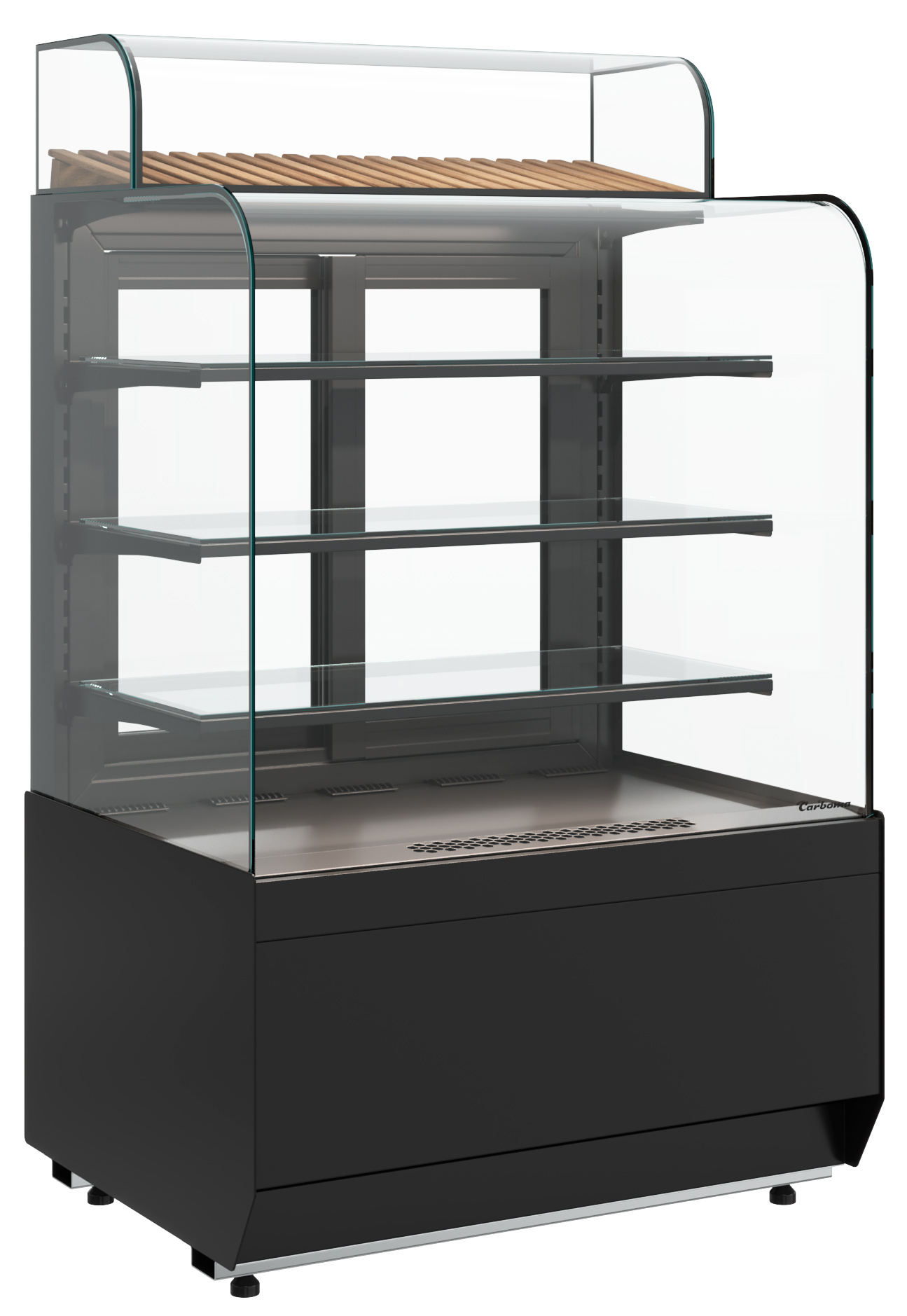 Витрина кондитерская Полюс KR70 VM 0,9-2 STANDARD открытая, горка (9005)