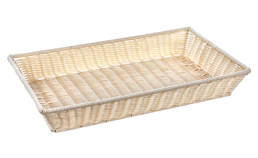 Корзинка пластиковая Luxstahl 525х325х80 мм бежевая [Beige 3065]