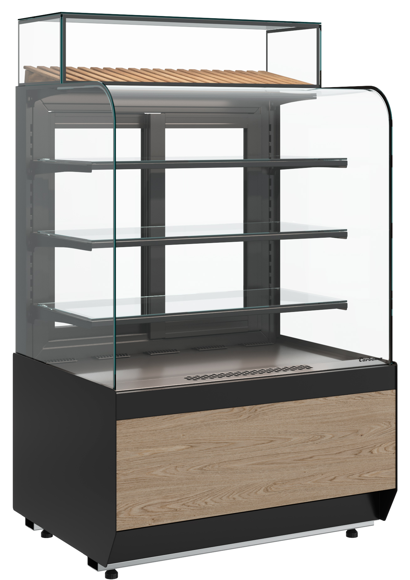 Витрина кондитерская Полюс KR70 VM 0,9-2 STANDARD открытая, горка (9005)
