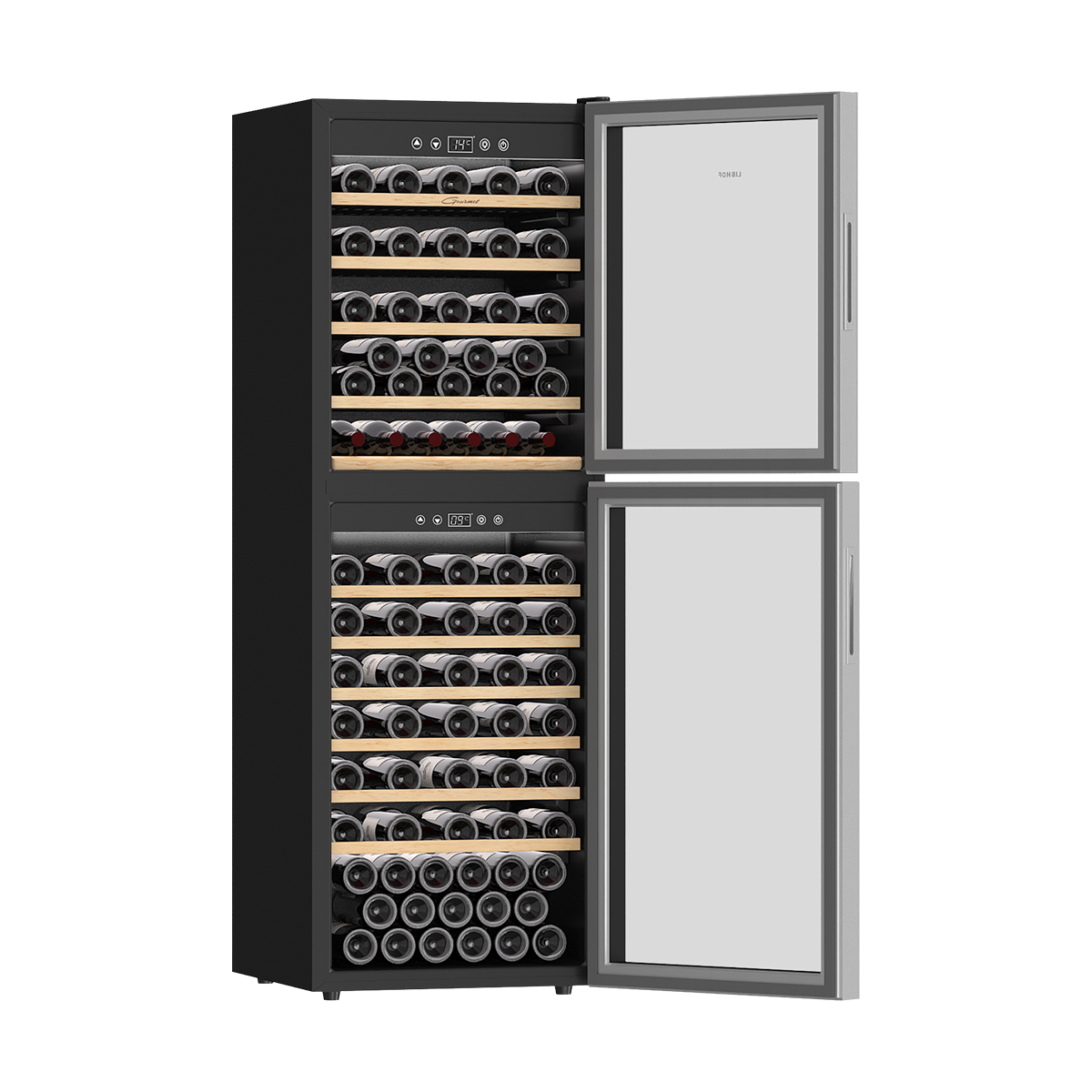 Винный шкаф двухзонный Libhof GQD-120 black