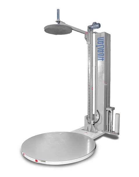 Паллетоупаковщик Hualian Machinery HL-1500EP Эко с механическим натяжением (с прижимом)