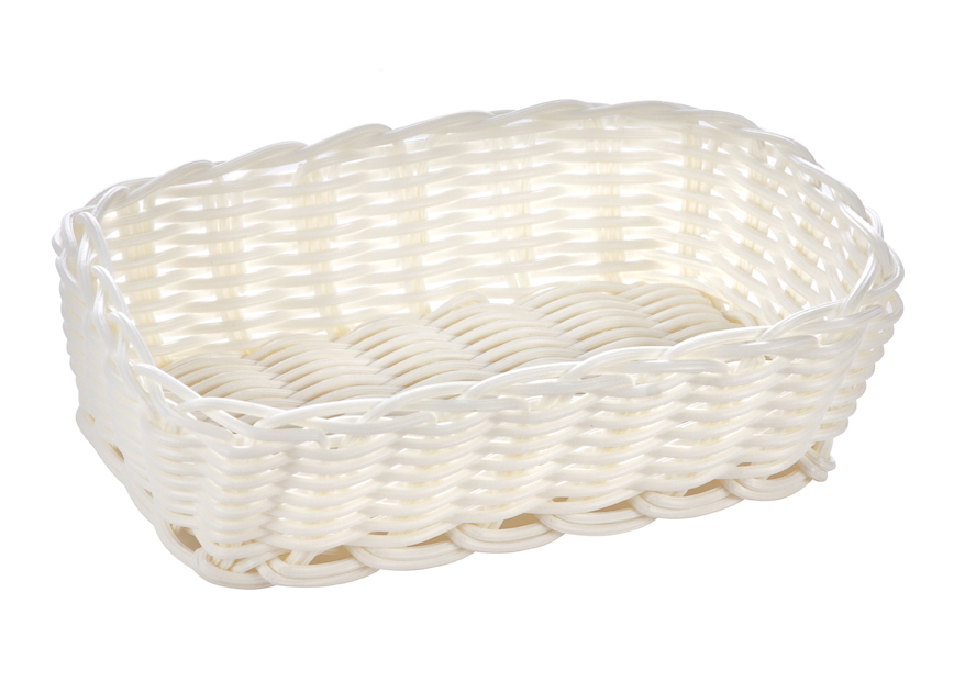 Корзинка пластиковая Luxstahl 210х145х60 мм белая [White 3528, KT3053]