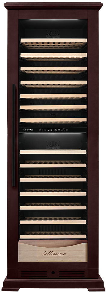 Винный шкаф двухзонный Meyvel MV163PRO-KBT2 (Спелая вишня)