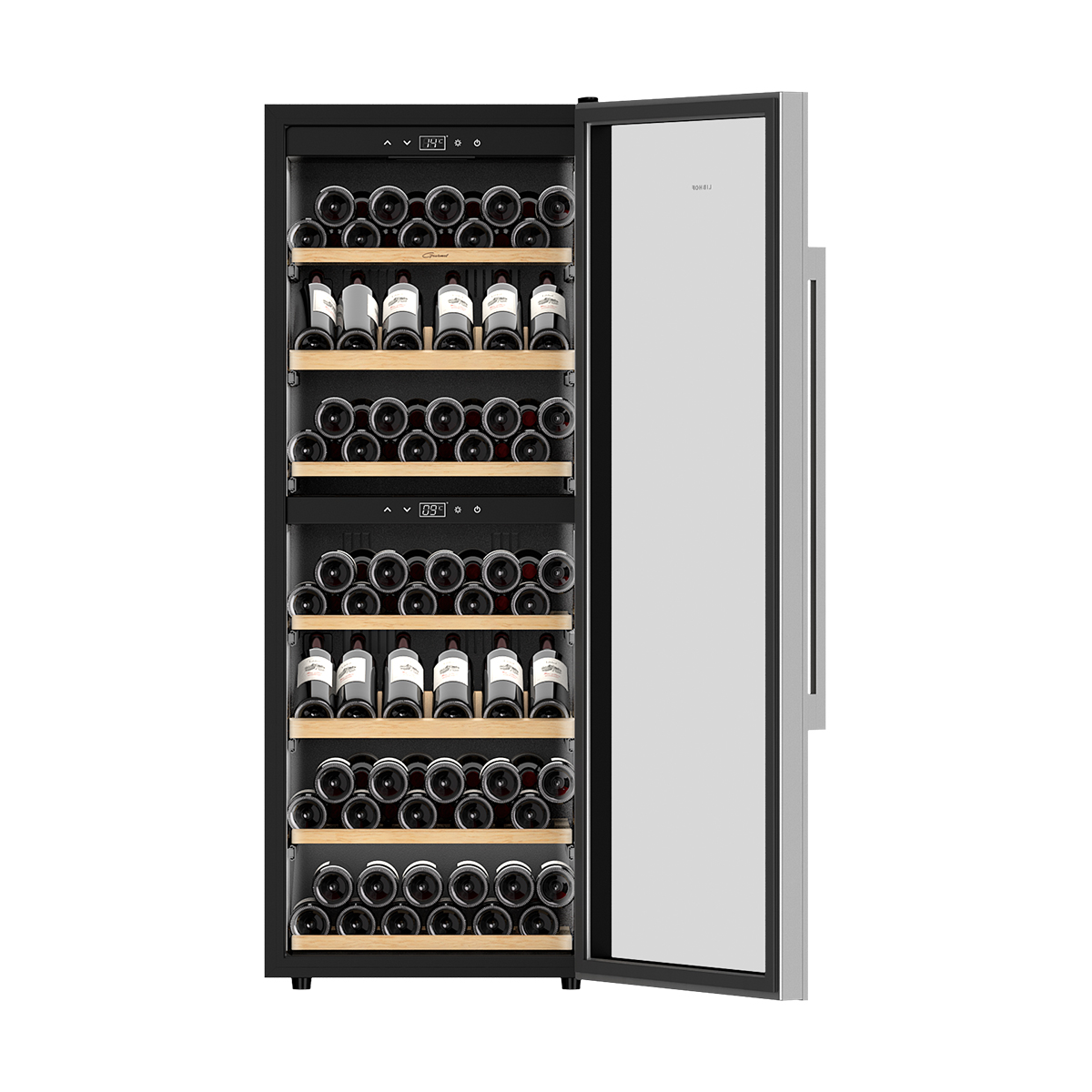 Винный шкаф двухзонный Libhof GQD-126 black
