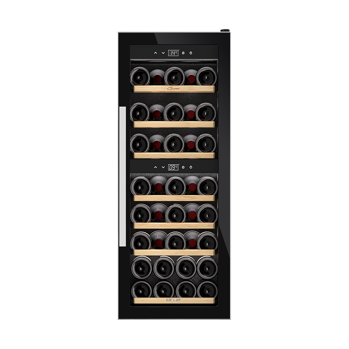 Винный шкаф двухзонный Libhof GQD-38 black