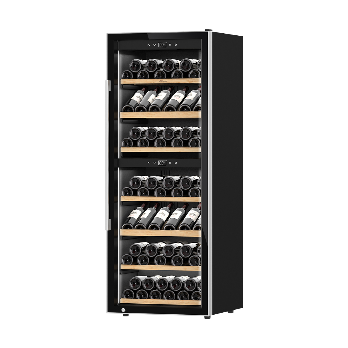 Винный шкаф двухзонный Libhof GQD-126 black