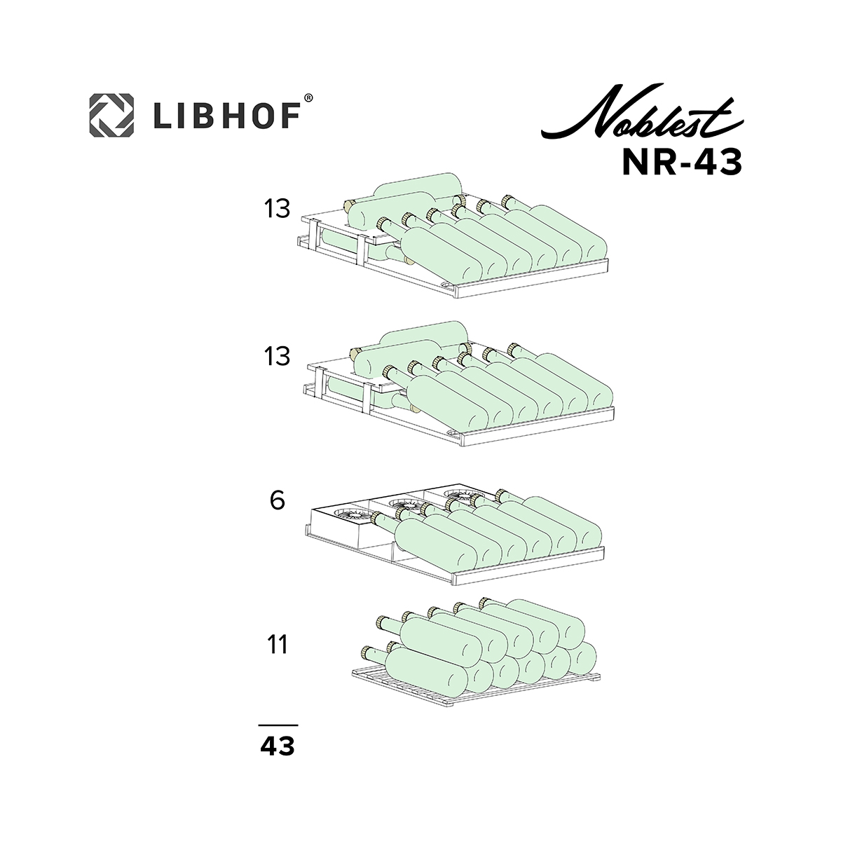 Винный шкаф монотемпературный Libhof NR-43 Red Cherry
