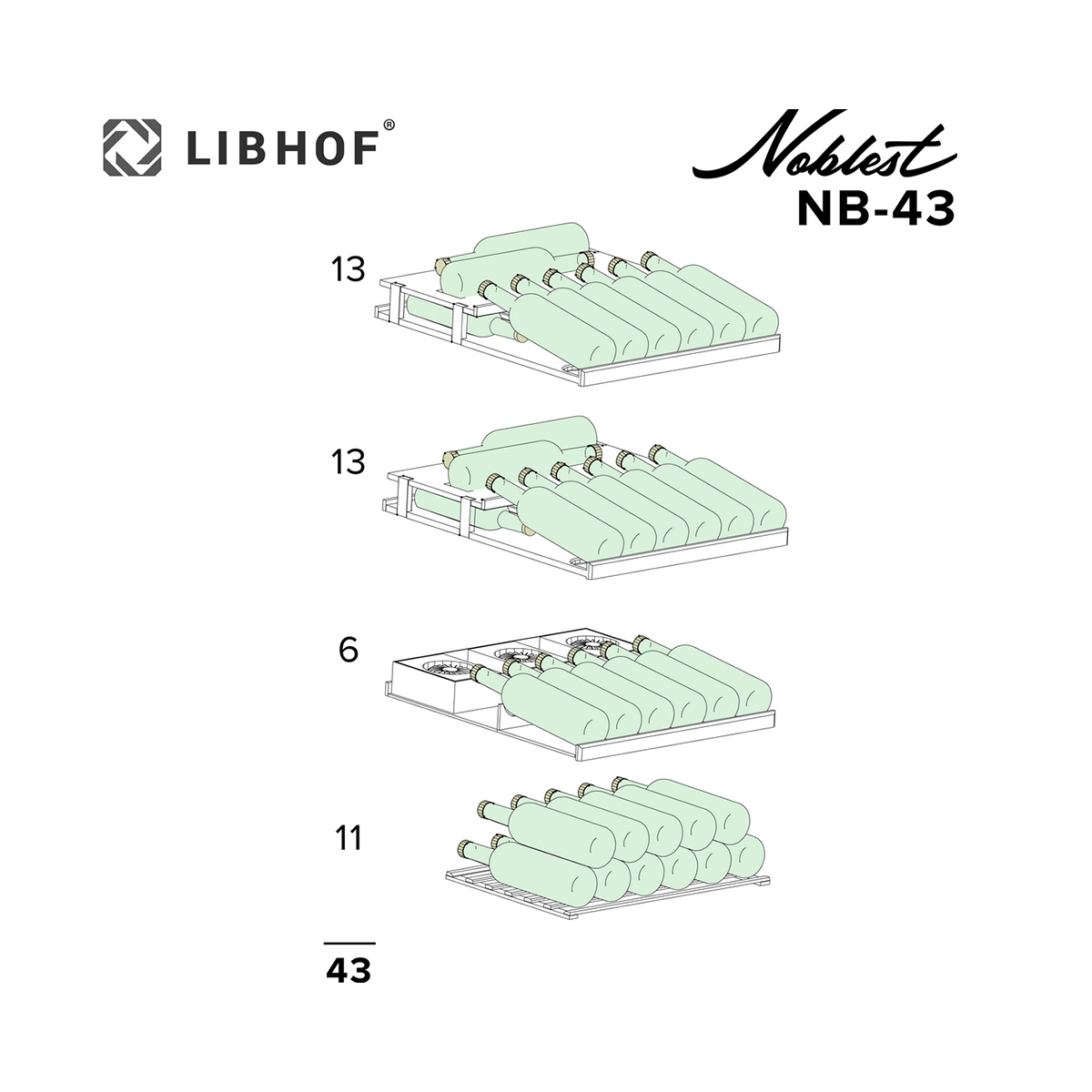 Винный шкаф монотемпературный Libhof NB-43 Red Cherry