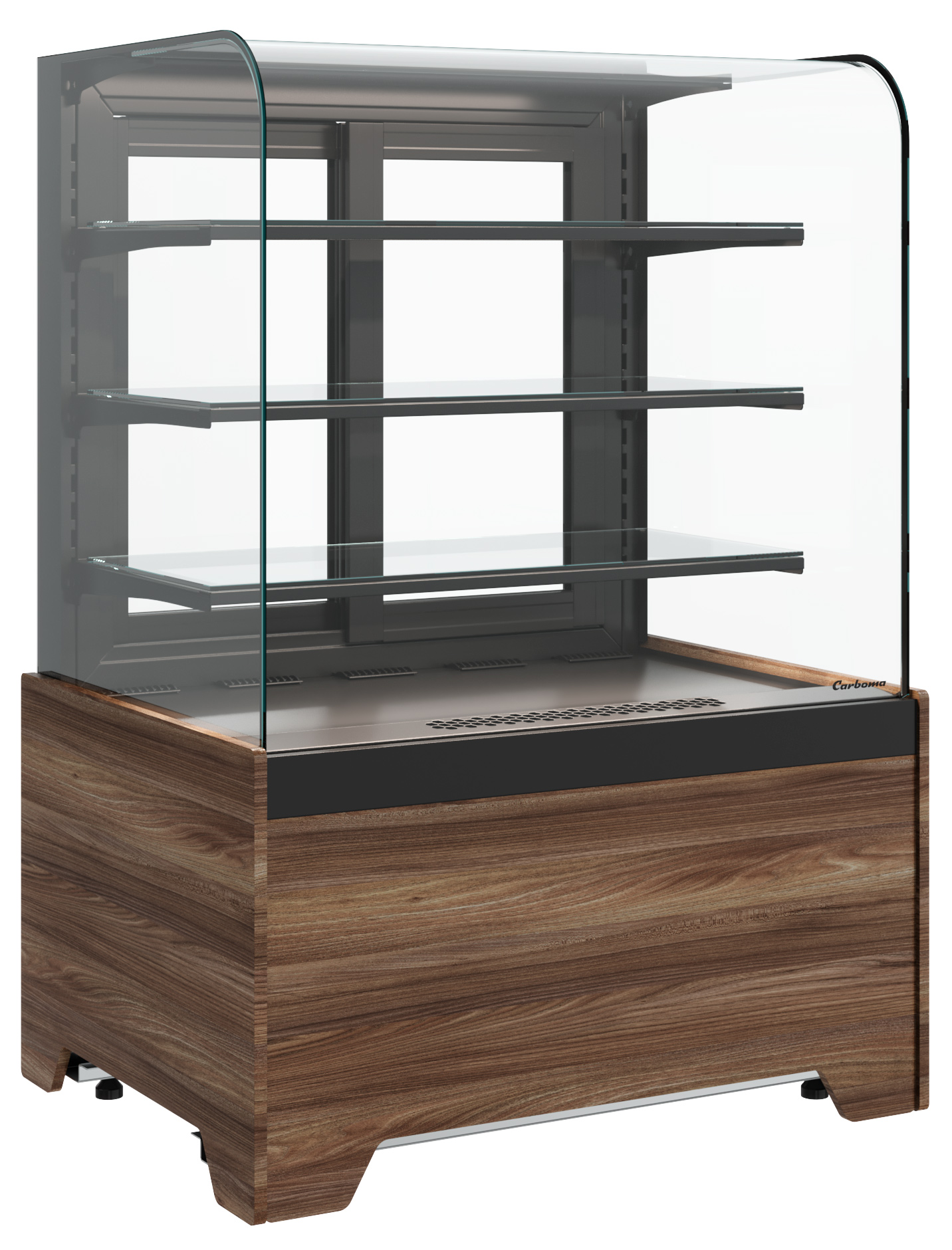 Витрина кондитерская Полюс KR70 VM 1,3-2 STANDARD открытая, горка (9005)