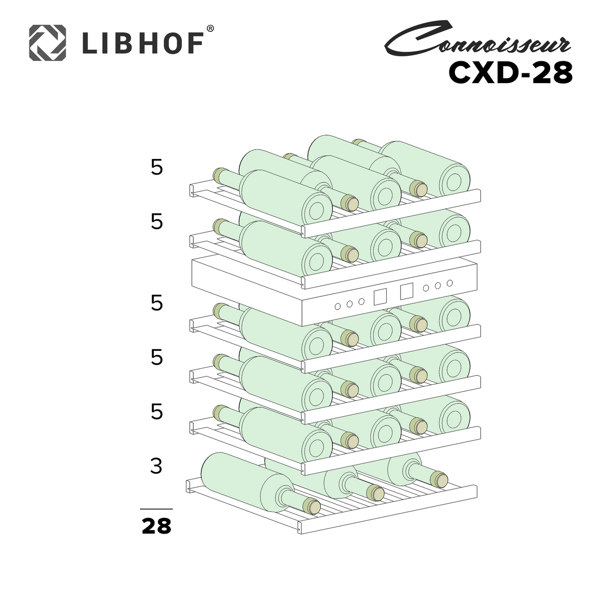 Встраиваемый винный шкаф Libhof CXD-28 White