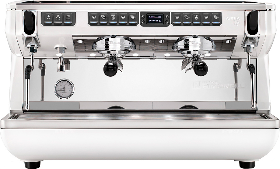 Рожковая кофемашина Nuova Simonelli Appia Life XT 2Gr V 220V белая+высокие группы (168251)