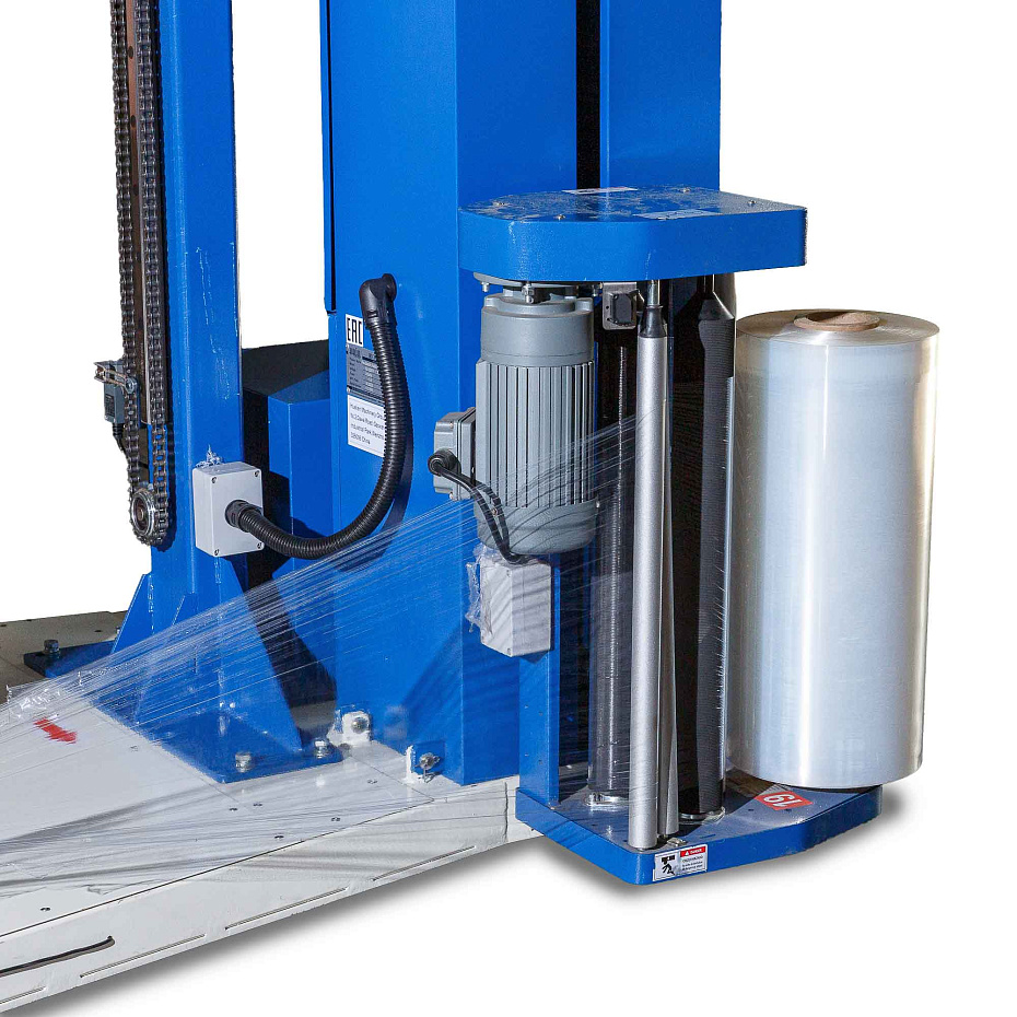Паллетоупаковщик Hualian Machinery HL-1650FP с E-платформой Про (с моторизированной кареткой, с прижимом)