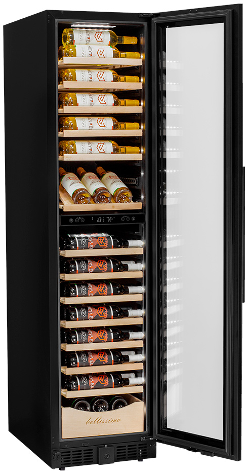 Винный шкаф двухзонный Meyvel MV106-KBT2 (Slim)